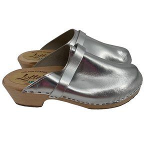 Lotta From Stockholm Silver Leather Clogs